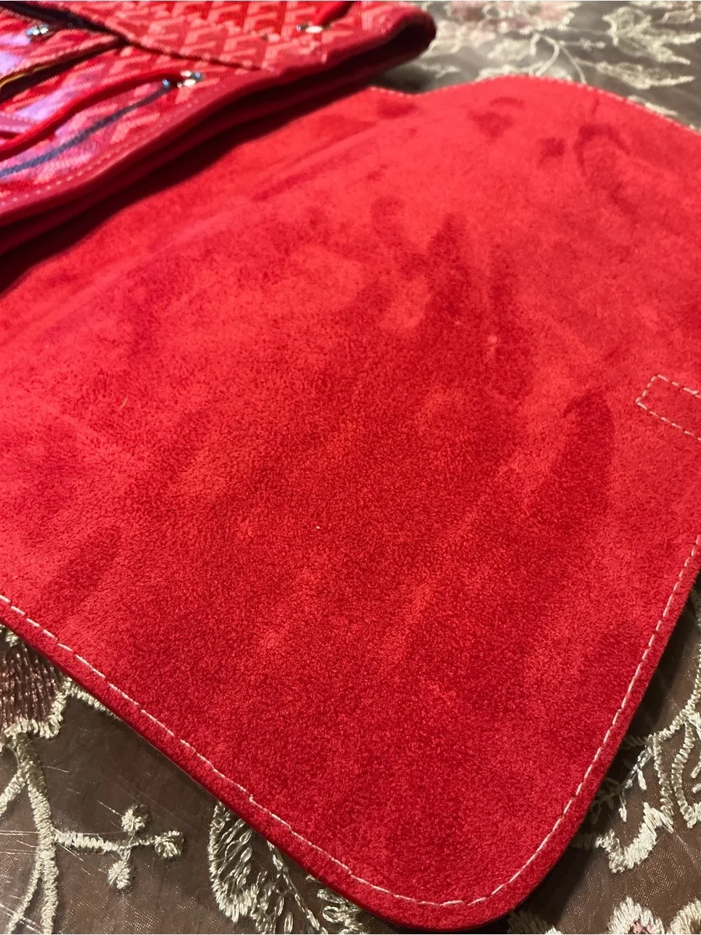 Goyard Red Leather Backpack Clip Strap